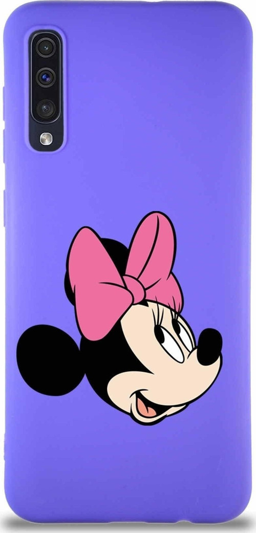 Samsung Galaxy A50 Soft Premier Kapak Minnie Mouse-A Tasarımlı Silikon Kılıf - Mor