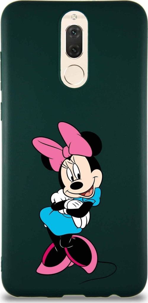 Huawei Mate 10 Lite Soft Premier Kapak Minnie Mouse-D Tasarımlı Silikon Kılıf - Yeşil
