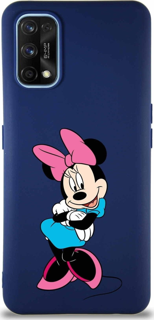 Realme 7 Pro Soft Premier Kapak Minnie Mouse-D Tasarımlı Silikon Kılıf - Lacivert