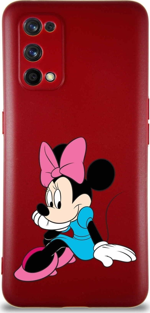 Realme 7 Pro Soft Premier Kapak Minnie Mouse-E Tasarımlı Silikon Kılıf - Mürdüm