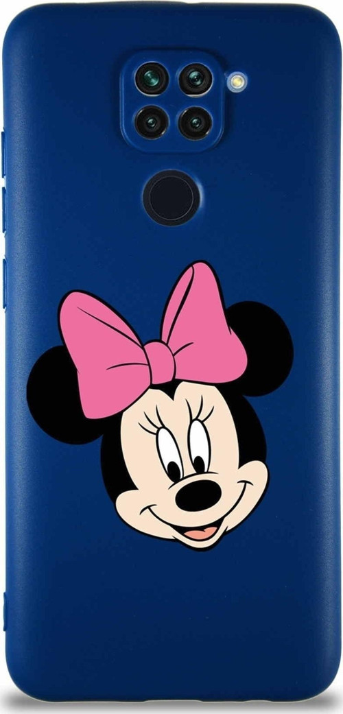 Xiaomi Redmi Note 9 Soft Premier Kapak Minnie Mouse-C Tasarımlı Silikon Kılıf - Lacivert