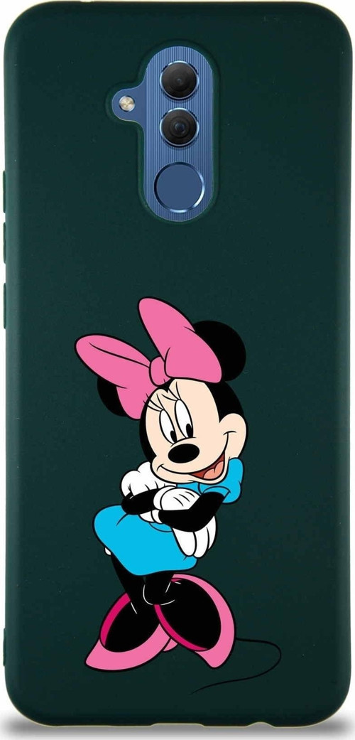 Huawei Mate 20 Lite Soft Premier Kapak Minnie Mouse-D Tasarımlı Silikon Kılıf - Yeşil