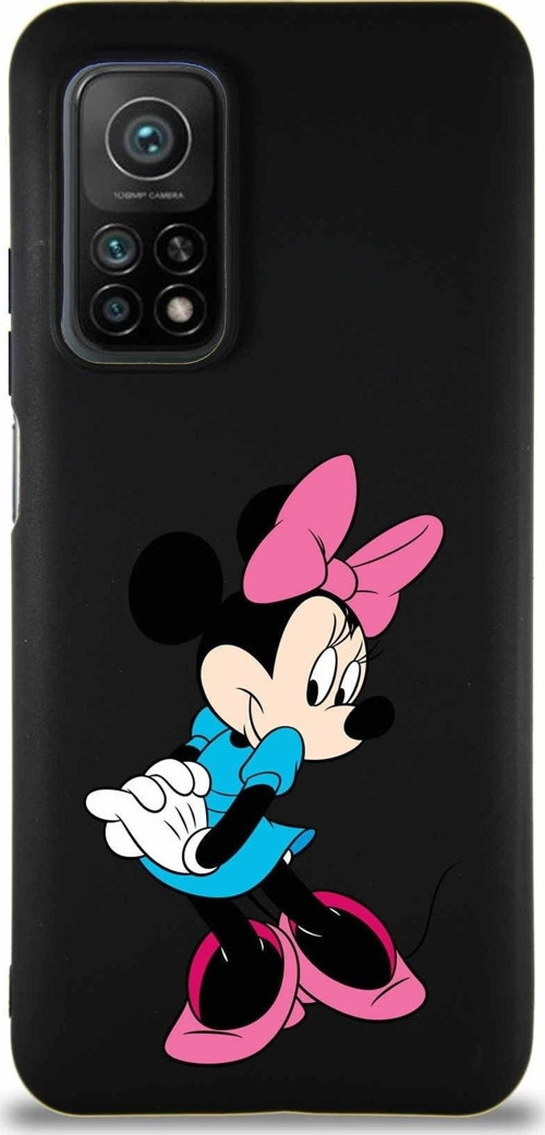 Xiaomi Mi 10T Pro Soft Premier Kapak Minnie Mouse-F Tasarımlı Silikon Kılıf - Siyah