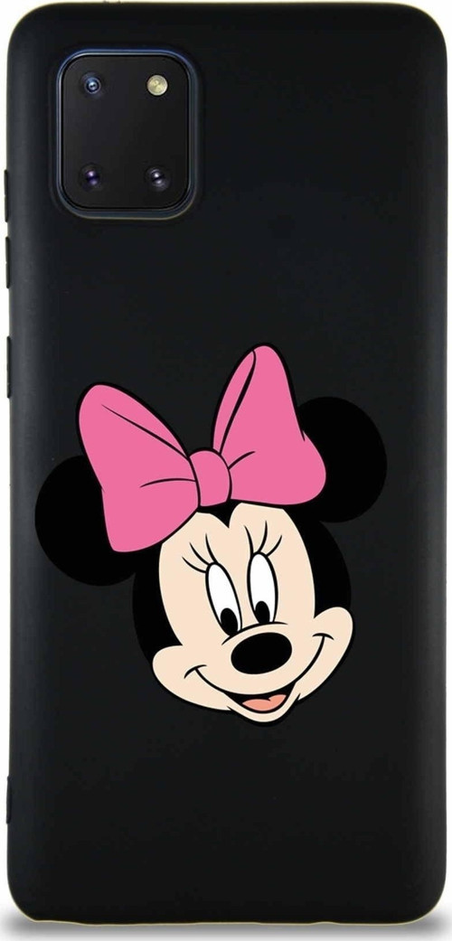 Samsung Galaxy Note 10 Lite Soft Premier Kapak Minnie Mouse-C Tasarımlı Silikon Kılıf - Siyah
