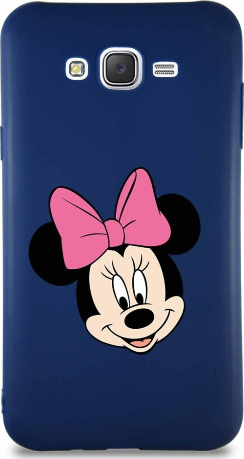 Samsung Galaxy J7 Core Soft Premier Kapak Minnie Mouse-C Tasarımlı Silikon Kılıf - Lacivert