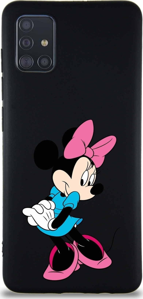 Samsung Galaxy M31S Soft Premier Kapak Minnie Mouse-F Tasarımlı Silikon Kılıf - Siyah