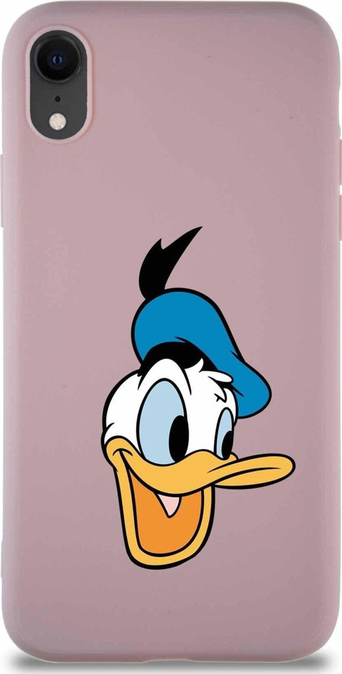Iphone Xr Uyumlu Soft Premier Kapak Donald Duck-A Tasarımlı Silikon Kılıf - Pudra