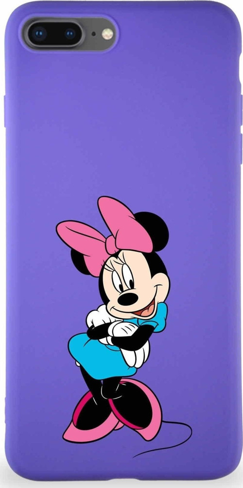 Iphone 7 Plus Uyumlu Oft Premier Kapak Minnie Mouse-D Tasarımlı Silikon Kılıf - Mor