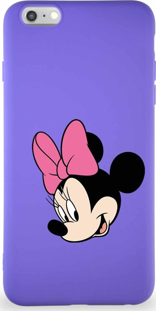 Iphone 6 Plus Uyumlu Soft Premier Kapak Minnie Mouse-B Tasarımlı Silikon Kılıf - Mor