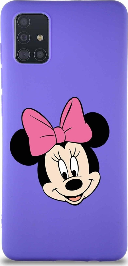 Samsung Galaxy M31S Soft Premier Kapak Minnie Mouse-C Tasarımlı Silikon Kılıf - Mor