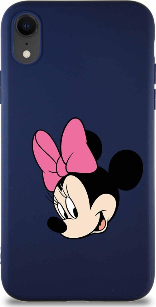 Iphone Xr Uyumlu Soft Premier Kapak Minnie Mouse-B Tasarımlı Silikon Kılıf - Lacivert