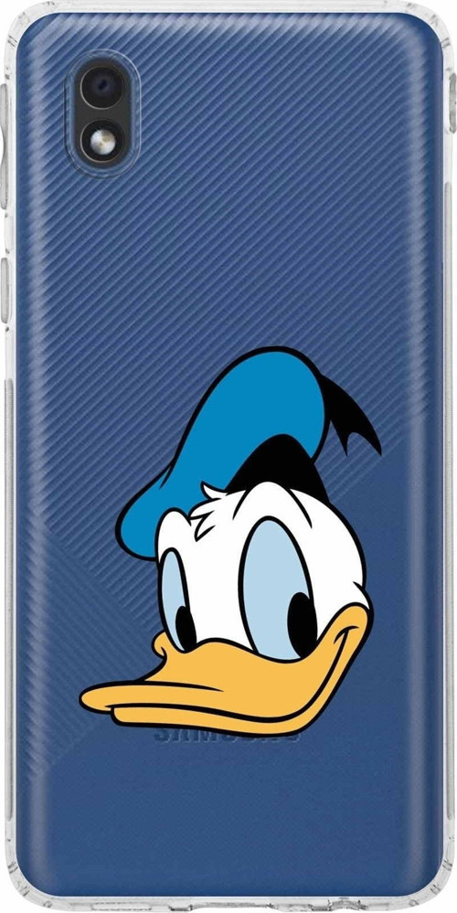 Samsung Galaxy A01 Core Kamera Korumalı Kapak Donald Duck Tasarımlı Şeffaf Kılıf