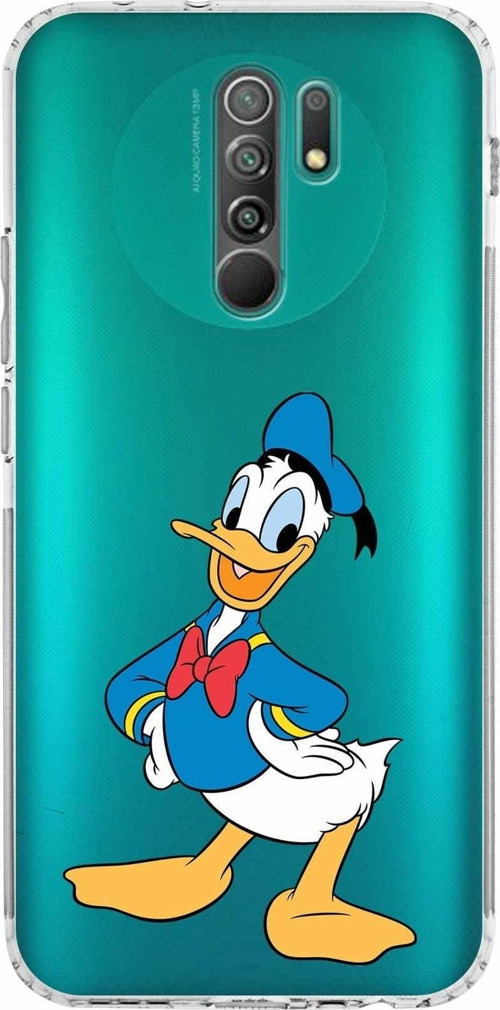 Xiaomi Redmi 9 Kamera Korumalı Kapak Donald Duck Tasarımlı Şeffaf Kılıf