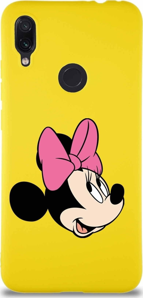 Xiaomi Redmi Note 7 Pro Soft Premier Kapak Minnie Mouse-A Tasarımlı Silikon Kılıf - Sarı