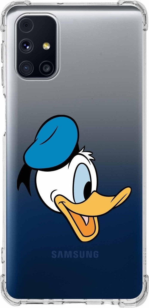 Samsung Galaxy M31S Köşe Korumalı Antişok Kapak Donald Duck Tasarımlı Şeffaf Kılıf