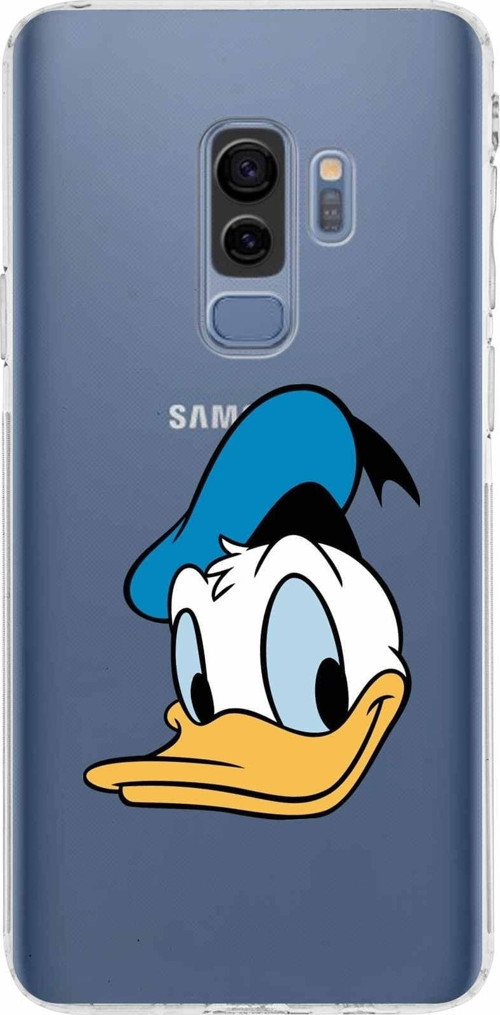 Samsung Galaxy S9 Plus Kamera Korumalı Kapak Donald Duck Tasarımlı Şeffaf Kılıf