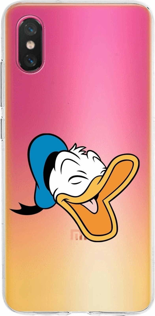 Xiaomi Mi 8 Pro Uyumlu Kapak Donald Duck Tasarımlı Şeffaf Silikon Kılıf