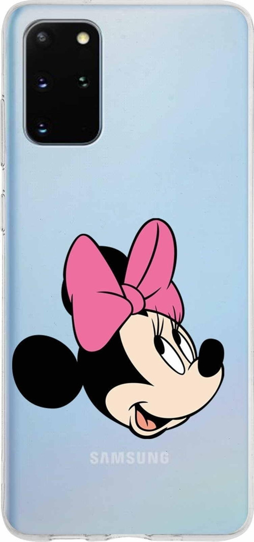 Samsung Galaxy S20 Plus Kapak Minnie Mouse Tasarımlı Şeffaf Silikon Kılıf