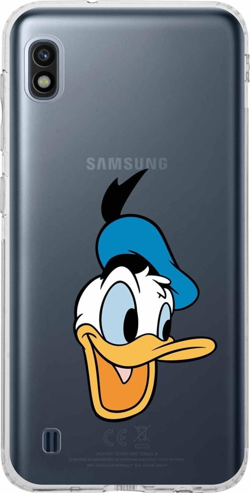 Samsung Galaxy A10 Kamera Korumalı Kapak Donald Duck Tasarımlı Şeffaf Kılıf