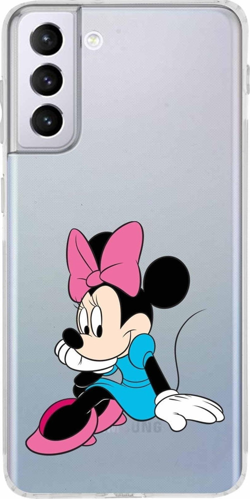 Samsung Galaxy S21 Plus Kamera Korumalı Kapak Minnie Mouse Tasarımlı Şeffaf Kılıf