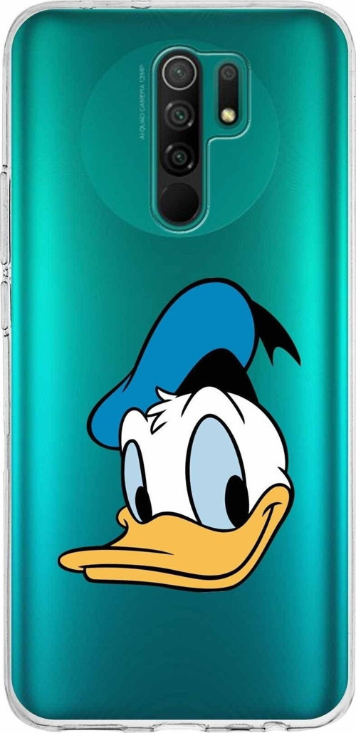 Xiaomi Redmi 9 Uyumlu Kapak Donald Duck Tasarımlı Şeffaf Silikon Kılıf