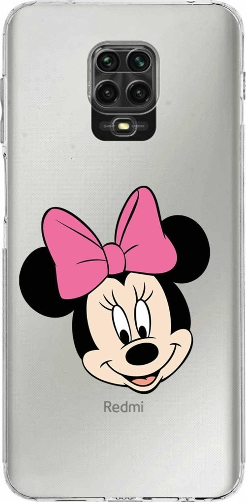 Xiaomi Redmi Note 9S Kamera Korumalı Kapak Minnie Mouse Tasarımlı Şeffaf Kılıf