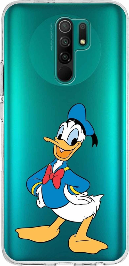 Xiaomi Redmi 9 Uyumlu Kapak Donald Duck Tasarımlı Şeffaf Silikon Kılıf