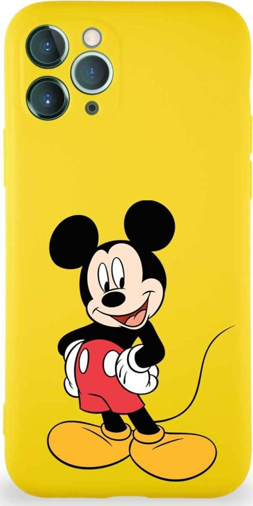 Iphone 11 Pro Uyumlu Soft Premier Kapak Mickey Mouse-E Tasarımlı Silikon Kılıf - Sarı