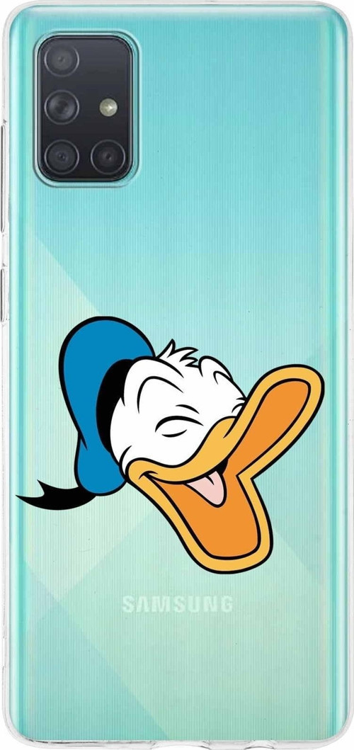 Samsung Galaxy A71 Kapak Donald Duck Tasarımlı Şeffaf Silikon Kılıf