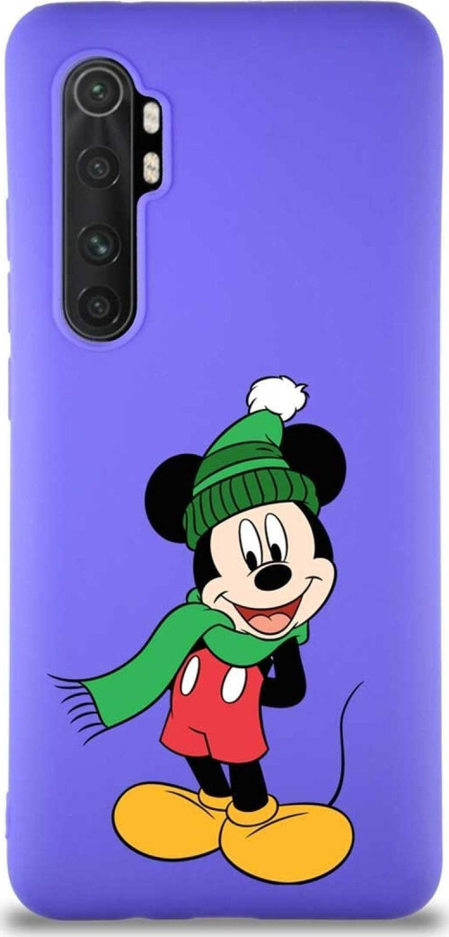 Xiaomi Mi Note 10 Lite Soft Premier Kapak Mickey Mouse-G Tasarımlı Silikon Kılıf - Mor