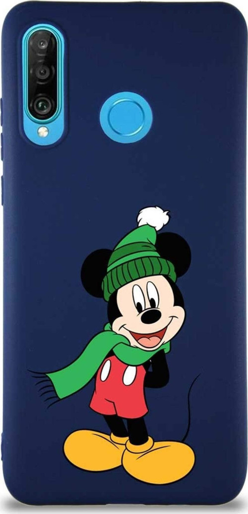 Huawei P30 Lite Soft Premier Kapak Mickey Mouse-G Tasarımlı Silikon Kılıf - Lacivert