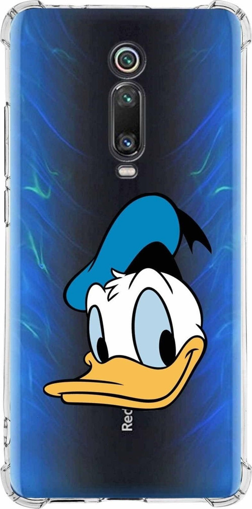 Xiaomi Redmi K20 Pro Köşe Korumalı Antişok Kapak Donald Duck Tasarımlı Şeffaf Kılıf