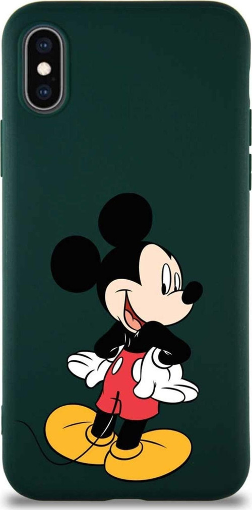 Printify Iphone X Soft Premier Kapak Mickey Mouse-D Tasarımlı Silikon Kılıf - Yeşil