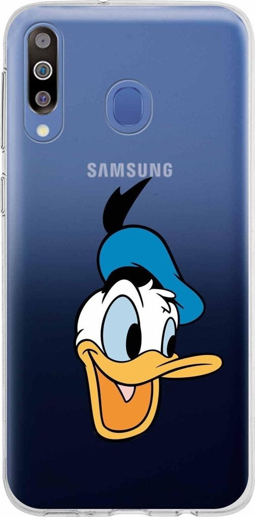 Samsung Galaxy M30 Kapak Donald Duck Tasarımlı Şeffaf Silikon Kılıf