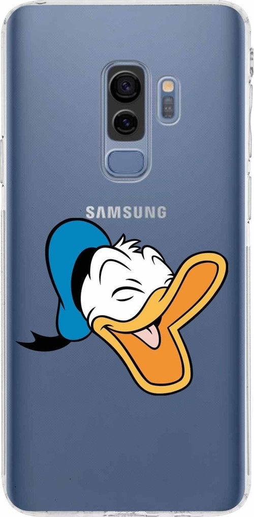 Samsung Galaxy S9 Plus Kamera Korumalı Kapak Donald Duck Tasarımlı Şeffaf Kılıf