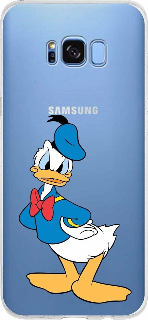 Samsung Galaxy S8 Plus Kapak Donald Duck Tasarımlı Şeffaf Silikon Kılıf