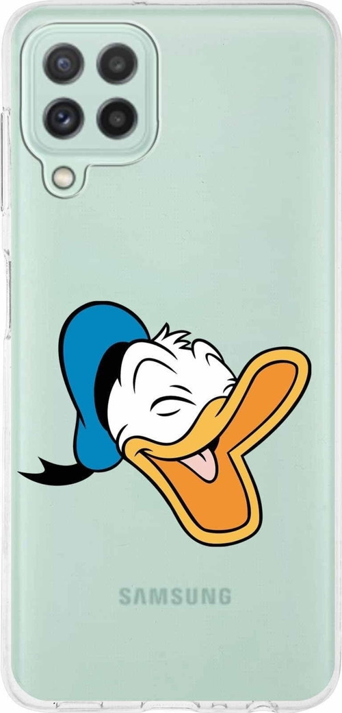 Samsung Galaxy A22 Kapak Donald Duck Tasarımlı Şeffaf Silikon Kılıf