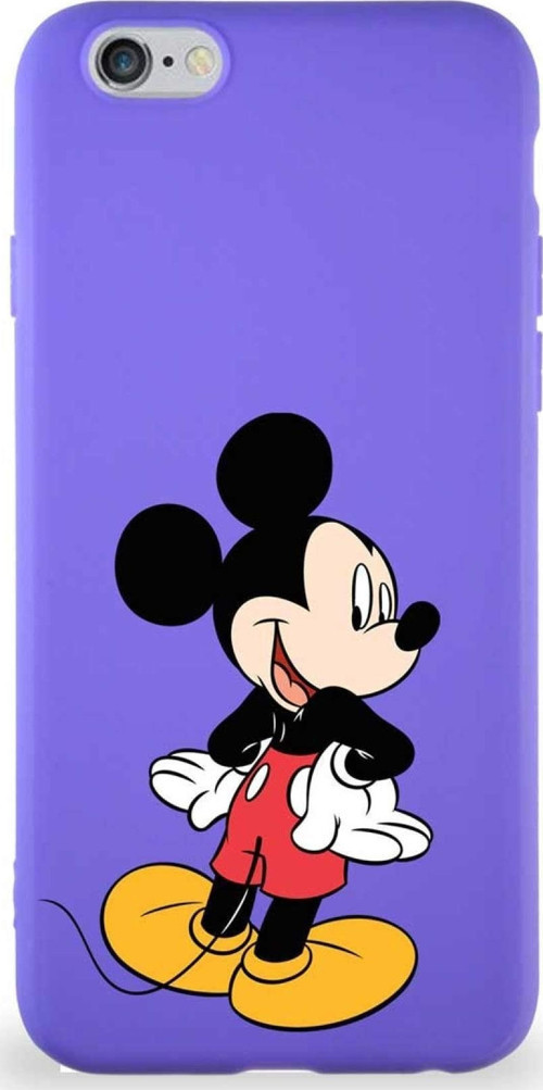 Iphone 6 Uyumlu Soft Premier Kapak Mickey Mouse-D Tasarımlı Silikon Kılıf - Mor
