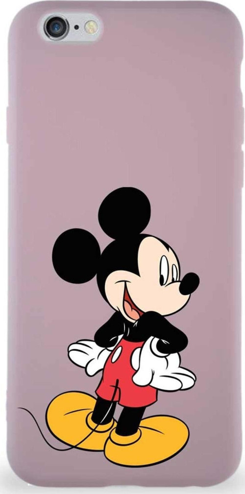 Iphone 6 Uyumlu Soft Premier Kapak Mickey Mouse-D Tasarımlı Silikon Kılıf - Pudra