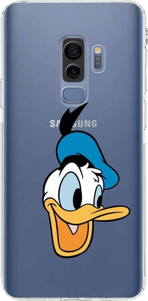 Samsung Galaxy S9 Plus Kamera Korumalı Kapak Donald Duck Tasarımlı Şeffaf Kılıf