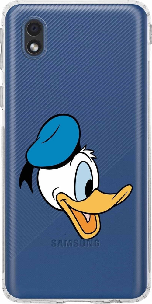 Samsung Galaxy A01 Core Kamera Korumalı Kapak Donald Duck Tasarımlı Şeffaf Kılıf