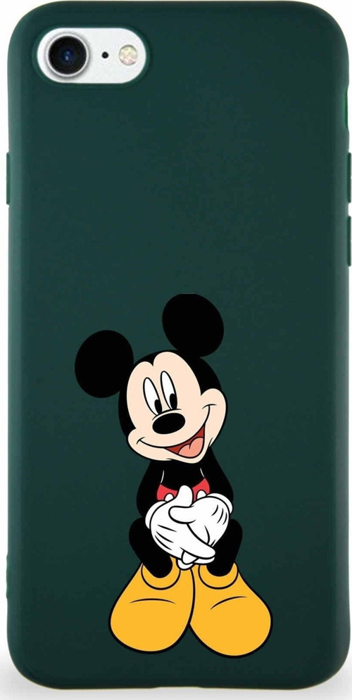 Iphone 8 Uyumlu Soft Premier Kapak Mickey Mouse-A Tasarımlı Silikon Kılıf - Yeşil