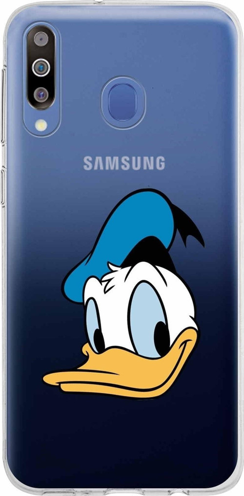 Samsung Galaxy M30 Kapak Donald Duck Tasarımlı Şeffaf Silikon Kılıf