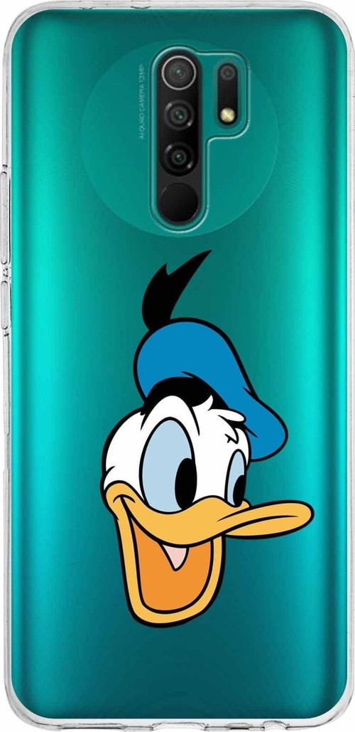 Xiaomi Redmi 9 Uyumlu Kapak Donald Duck Tasarımlı Şeffaf Silikon Kılıf