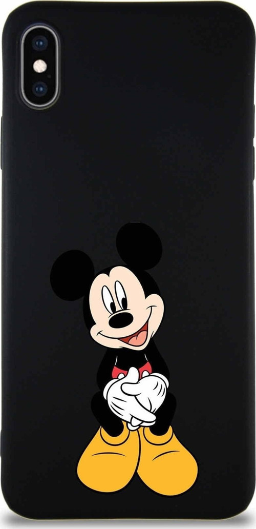 Iphone Xs Max Uyumlu Soft Premier Kapak Mickey Mouse-A Tasarımlı Silikon Kılıf - Siyah