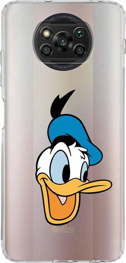 Xiaomi Poco X3 Pro Kamera Korumalı Kapak Donald Duck Tasarımlı Şeffaf Kılıf