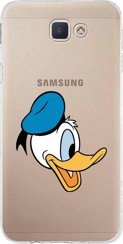 Samsung Galaxy J5 Prime Kapak Donald Duck Tasarımlı Şeffaf Silikon Kılıf