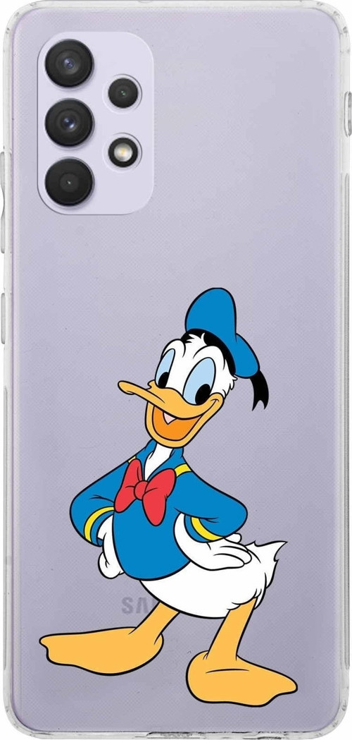 Samsung Galaxy A32 Kamera Korumalı Kapak Donald Duck Tasarımlı Şeffaf Kılıf