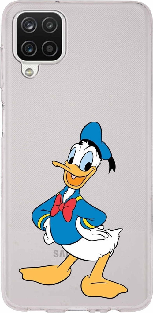 Samsung Galaxy A12 Kapak Donald Duck Tasarımlı Şeffaf Silikon Kılıf