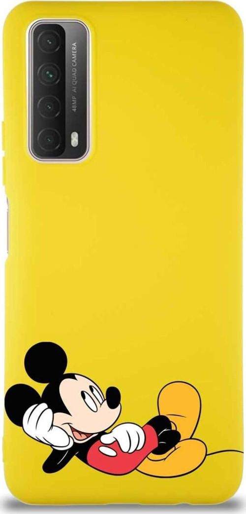 Huawei P Smart 2021 Soft Premier Kapak Mickey Mouse-F Tasarımlı Silikon Kılıf - Sarı